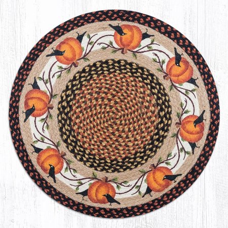 CAPITOL IMPORTING CO 27 x 27 in. Jute Round Pumpkin Crow Patch 66-222PC